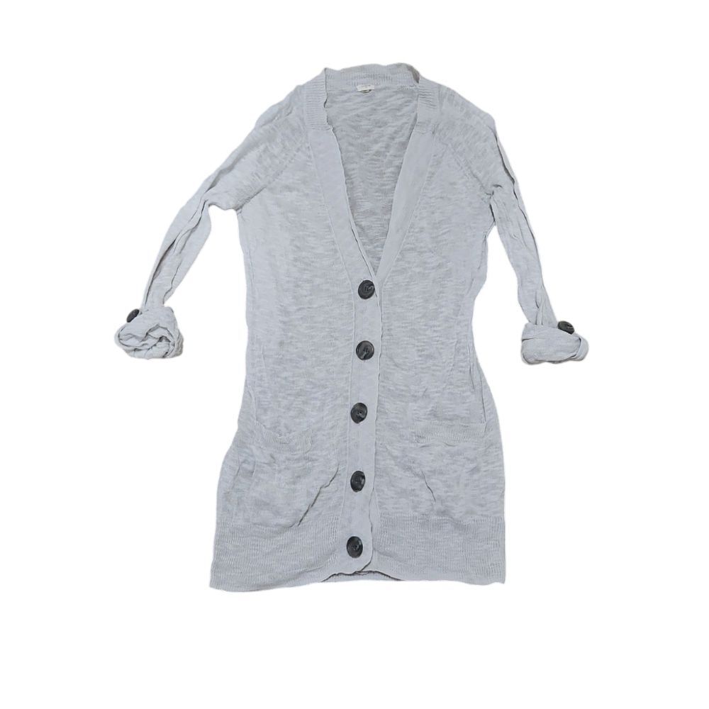 J. Crew Grey Linen Blend Elbow Sleeve Sweater XS Quiet Luxury Minimalist Preppy - Picture 2 of 8